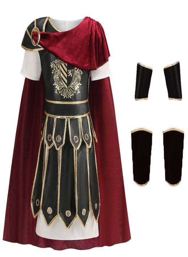 GRAJTCIN Child Spartan Warrior Costume Medieval Roman Warrior Knight Viking Gladiator Costume for Boys Role Play Cosplay Party XXL (10-11Y) - Image 1